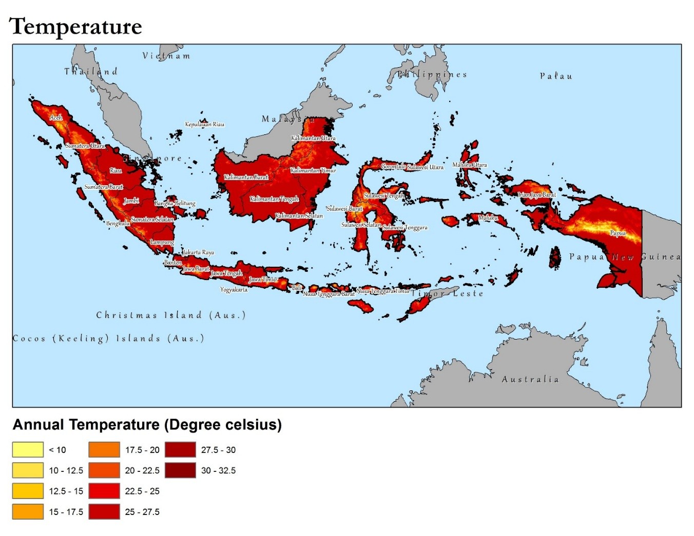 Peta Suhu Udara Indonesia